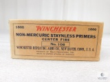 1000 Count Winchester Non-Mercuric Staynless Primers No 108 In Vintage Box
