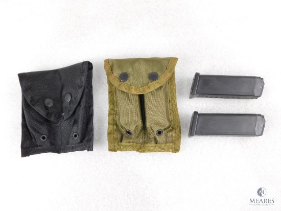 Set of Two Glock 23 .40 S&W 10 Round Magazines and Two Nylon Pouches