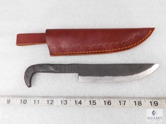 Railroad Spike Style Knife with Leather Sheath
