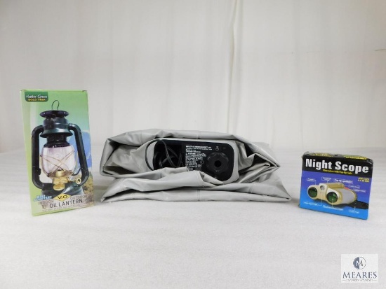 Twin Size Air Mattress With Built-In Pump, Oil Lantern, and Night Scope