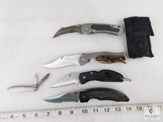 Lot of Five Assorted Folder Pocket Knives