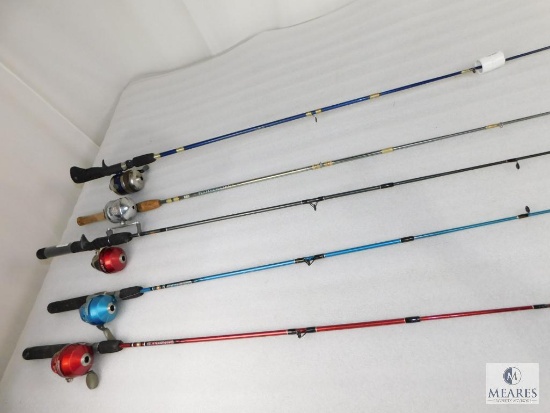 Lot of Five Assorted Fishing Rod and Reels