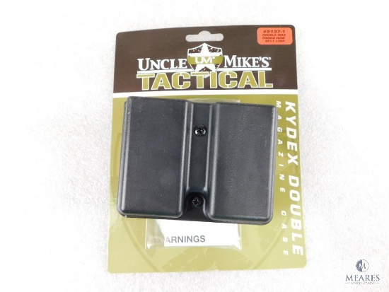New Uncle Mike's Tactical Kydex Double Magazine Case Single Row Belt Loop