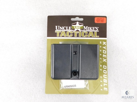 New Uncle Mike's Tactical Kydex Double Magazine Case Single Row Belt Loop