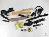 Lot of Assorted Straps, Swivels, Scope Rings and Nylon Shoulder Holster