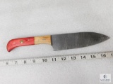 Fixed Blade Damascus Knife With Laminate Wood Handle