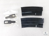 Lot of Two Ruger Mini-14 20 Round Magazines .223 REM and Two Stripper Clip Guides