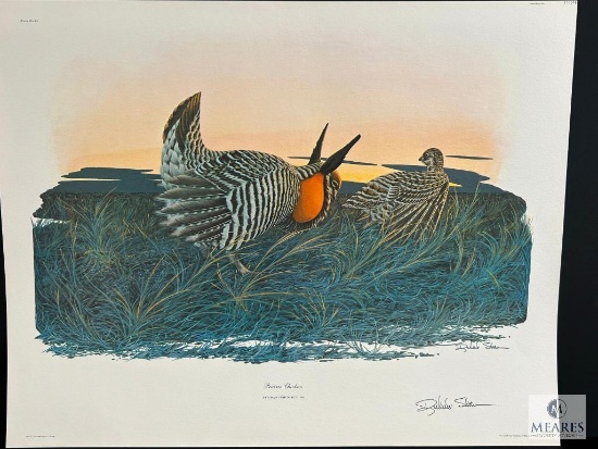 Registered Lithograph by Richard Sloan Prairie Chicken Plate #11