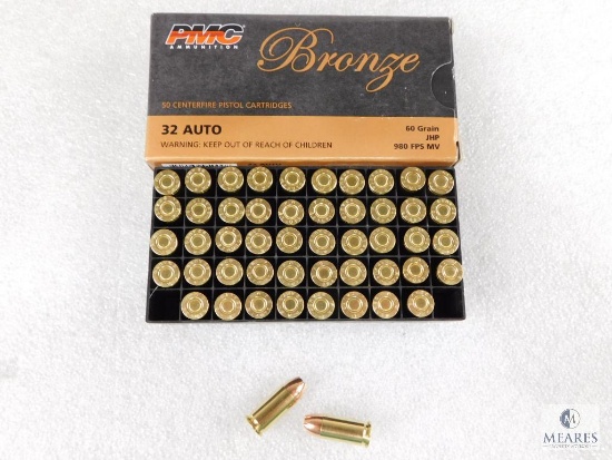50 Rounds PMC .32 ACP Ammo. 60 Grain Jacketed Hollow Point