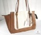 New Jessica Simpson Purse Brown Leather and Wool Vienna Satchel