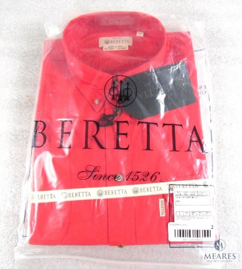 New Men's Beretta Button-Up Long Sleeve TM Shooting Shirt Red Size Large