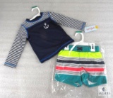 New Cat & Jack 18 Months Long Sleeve Swim Shirt and Trunks 50+ UPF