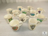 One Dozen Assorted Camp Vintage Boy Scouts Ceramic Coffee Mugs