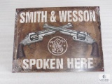 New Smith & Wesson Spoken Here Top Latch Revolvers Tin Sign 17