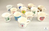 One Dozen Assorted Camp Vintage Boy Scouts Ceramic Coffee Mugs