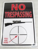 Tin Sign No Trespassing With You Are Here Target 12