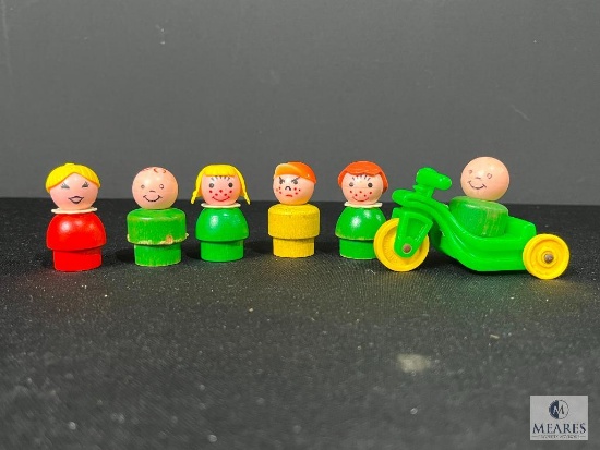 Lot of Vintage Fisher Price Little People and Tricycle