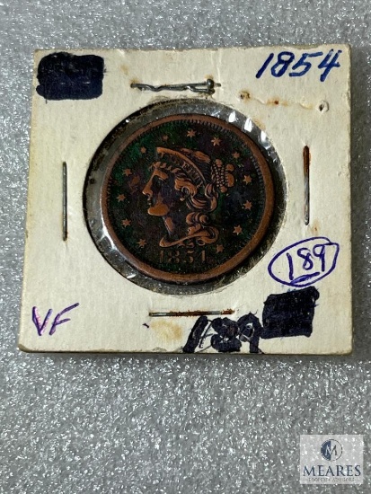 1854 Large Cent, VF