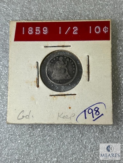 1859 Seated Liberty Half Dime, G