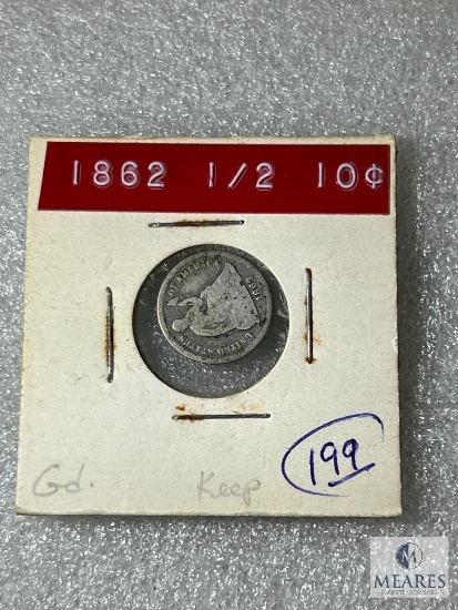1862 Seated Liberty Half Dime, G