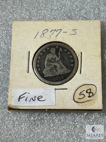1877-S Liberty Seated Quarter, Fine