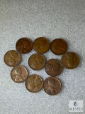 Ten 1928-D Lincoln Cents, All VF & VF-XF