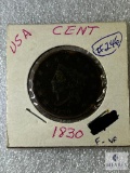 1830 Large Cent, F-VF