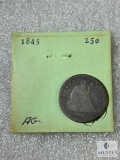 1845 Seated Liberty Quarter, AG