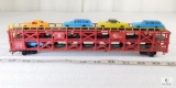 Car Hauler Train Car with Eight Cars, Santa Fe Shock Control Alco-Veyor