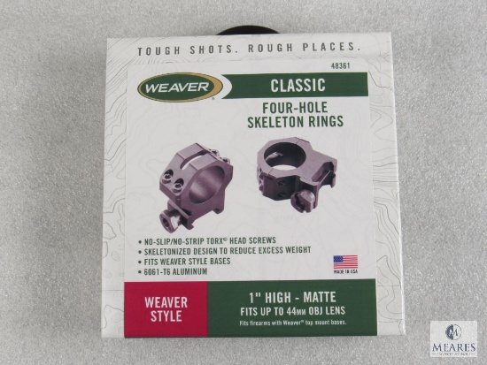New Weaver Tactical One Inch High Clearance Matte Finish Rifle Scope Rings