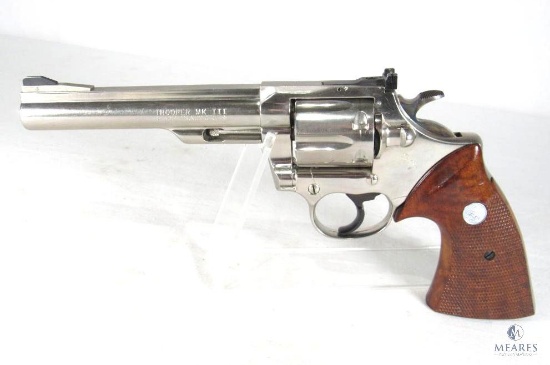 Colt Trooper Mk III 6" Nickel Plated Double Action Revolver .357 Mag. Mfg. 1973