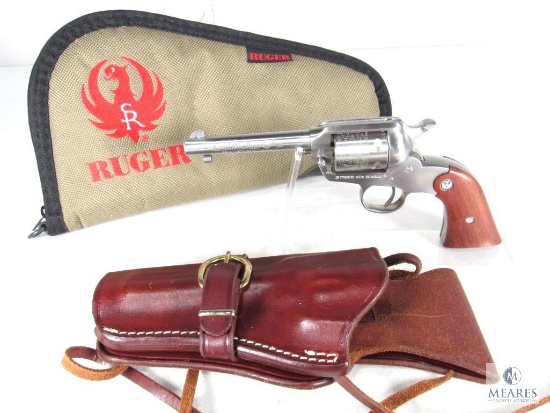 Ruger Bearcat Stainless Steel Single Action Revolver with Leather Holster