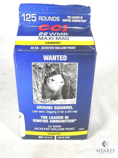 CCI Maxi Mag .22 WMR Jacketed Hollow Point Ammo 125 Round Carton