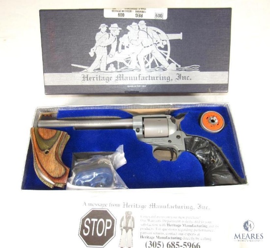 Heritage Satin Stainless 22LR/22 WMR Rough Rider Combo Single Action Revolver