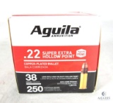 Aguila .22 Super Extra Hollow Point .38 Grain Copper Plated 250 Round Box
