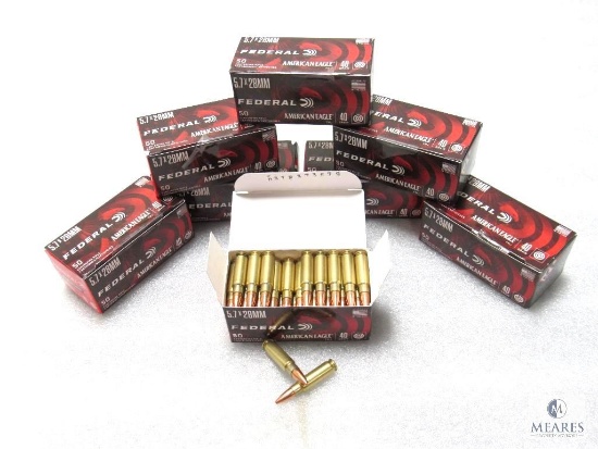 400 Rounds Federal American Eagle 5.7x28mm 40 Grain FMJ Ammo