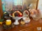 Lot of Decorative Items Vases, Faux Fruit Basket, Vintage Plaques