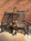 Lot of Two Vintage Wood Slat Rocking Chairs