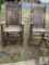 Lot of Two Vintage Wood and Wicker Rocking Chairs