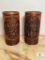 Pair of Chinese Carved Clay Tumbler Cups