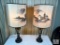 Pair of Asian-Influenced Table Lamps with Printed Shades