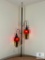 Vintage Corner Wall Lamp with Adjustable Stanchion Pole