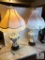 Set of Table Lamps with Fringed Shades