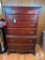 Two Over Five Drawer Wood Highboy