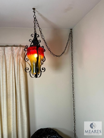 Vintage Hanging Light with Extended Chain