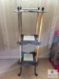 Heavy Brass and Marble Three Tier Stand