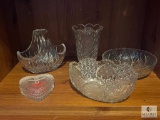 Lot Assorted Cut Glass and Crystal Bowls and Vases