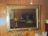 Vintage Gold and Black Leaf Framed Mirror