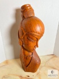 Wooden Carved Thai-influenced Bust