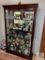 Wood and Glass Lighted Curio Cabinet - NO CONTENTS - NO SHIPPING